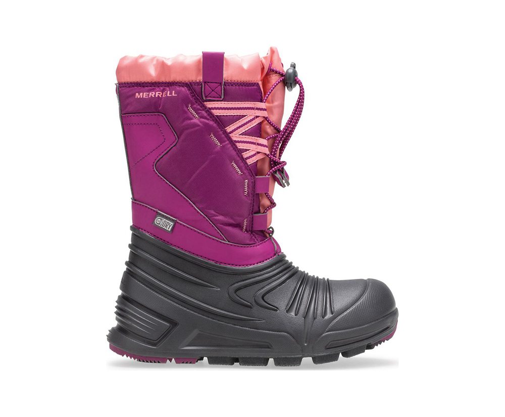 Merrell Boots Pink/Black - Snow Quest Lite 2.0 Waterproof - Kids 08YWVMTQC